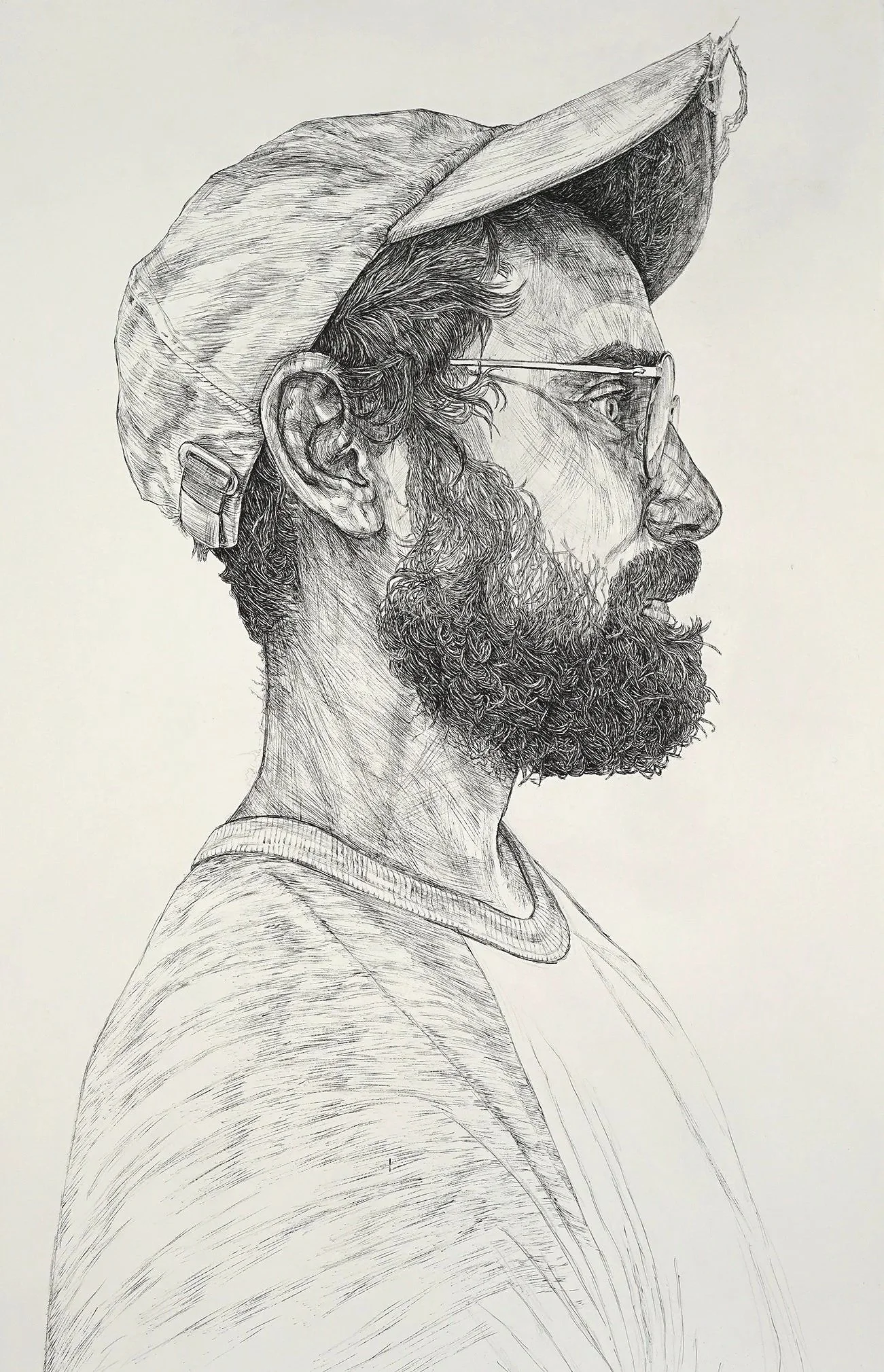 Amrit (2024) H40"x W26" Sumi ink on Paper