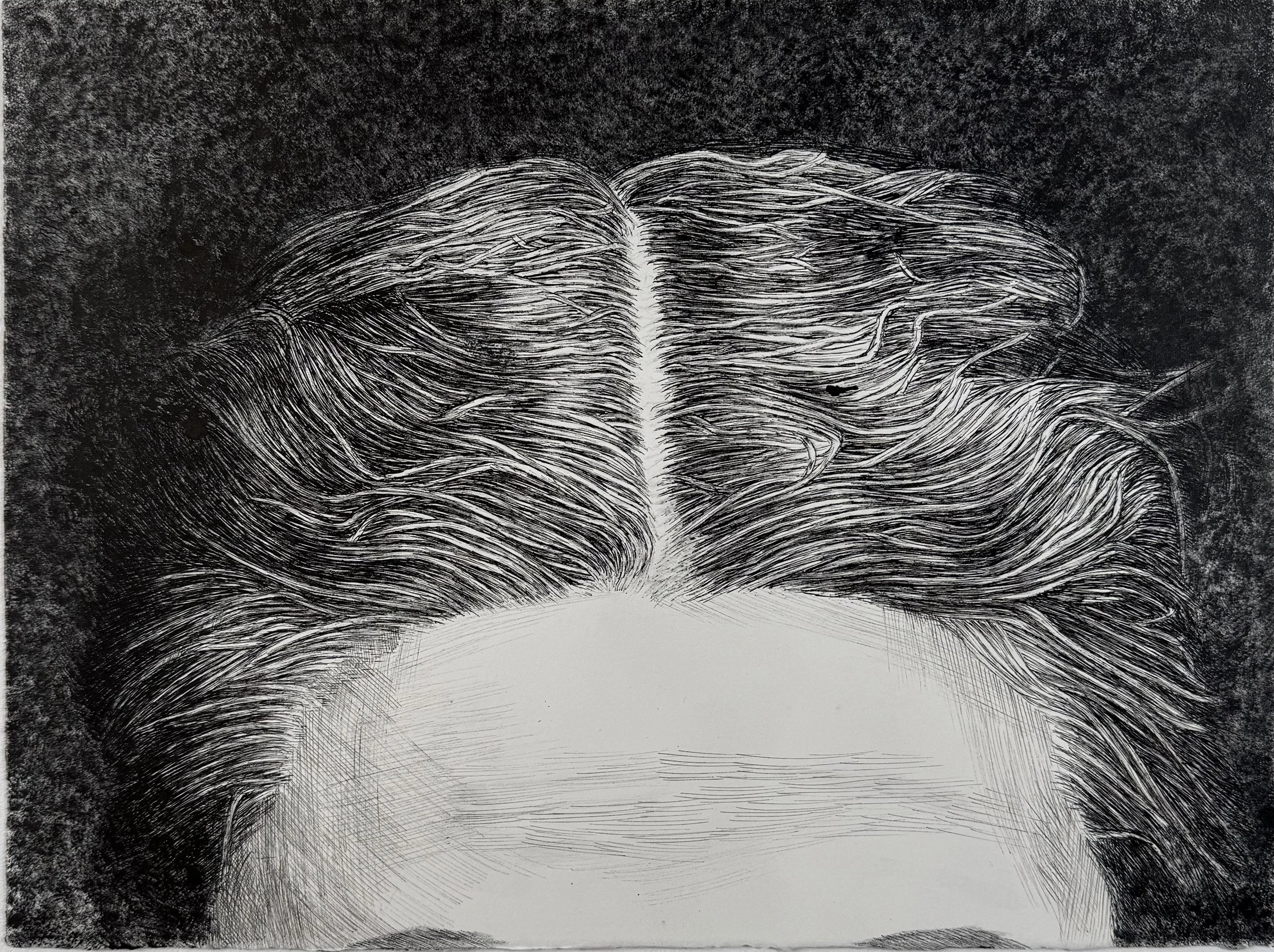 A center Part (2026) H11" x W15", Sumi ink on Paper