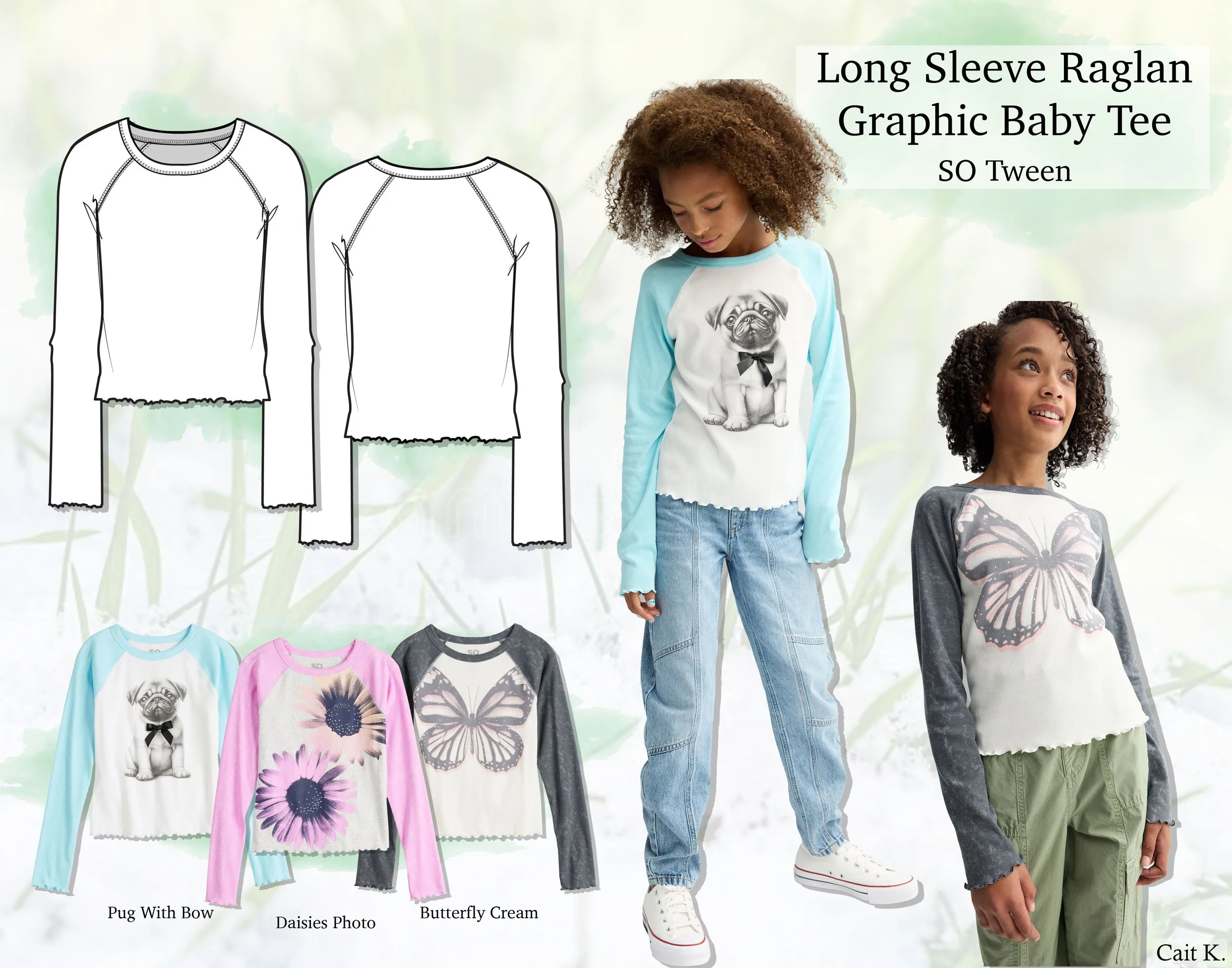 PSP25 - Long Sleeve Raglan Graphic Baby Tee