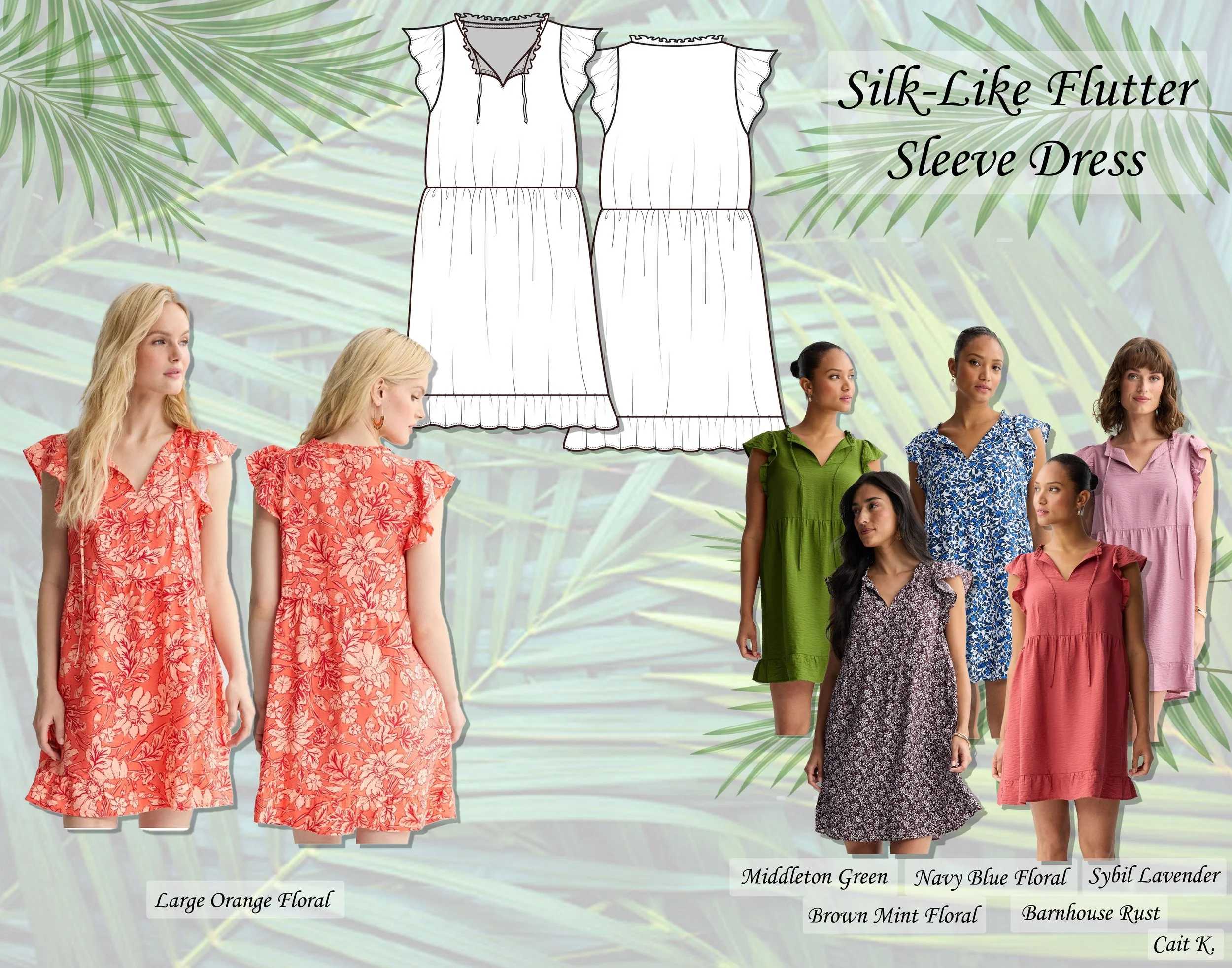 Sonoma Silk-Like Flutter Sleeve Dress.jpg