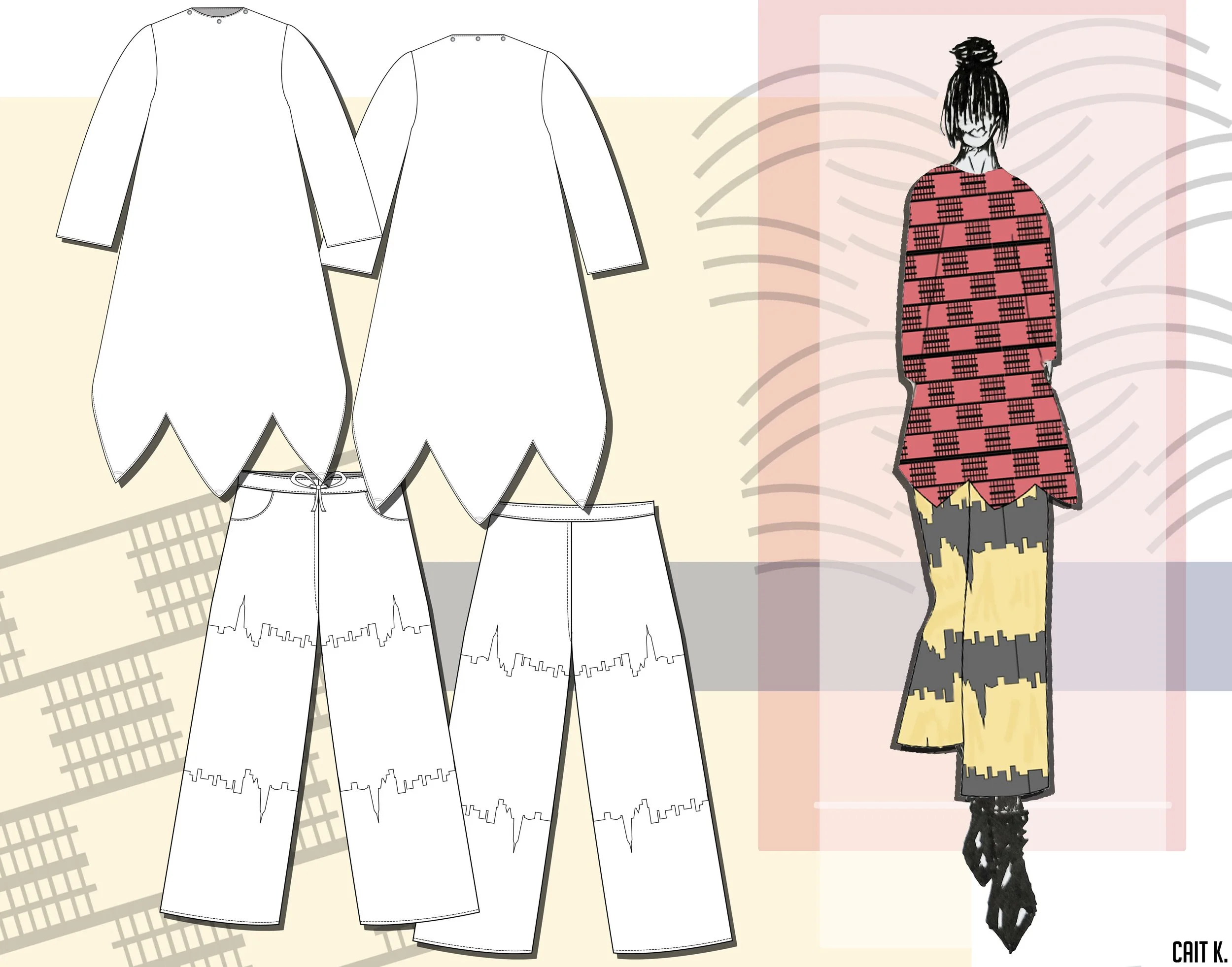 Adaptable Tunic & Color Block Trousers