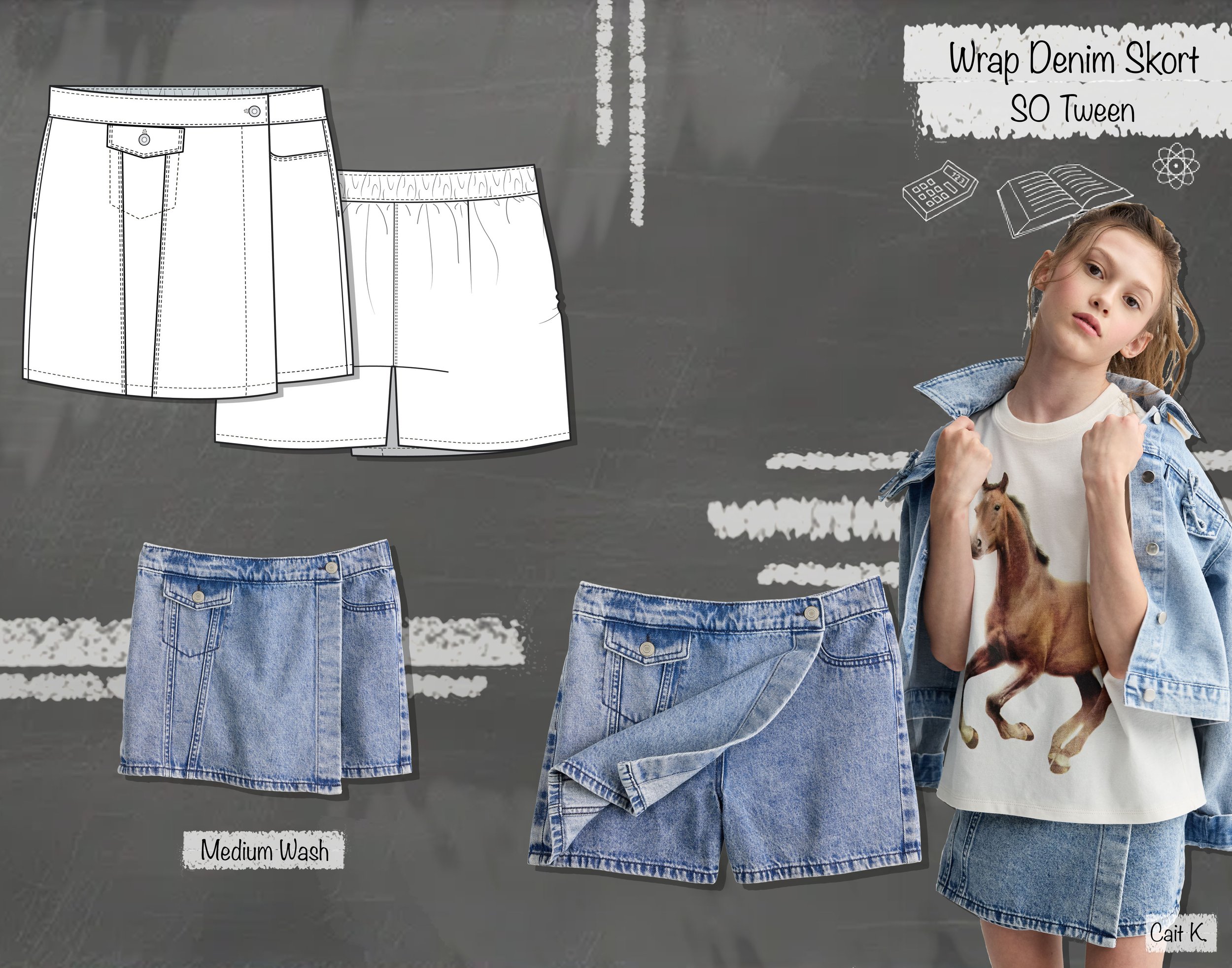 BTS - Wrap Denim Skort