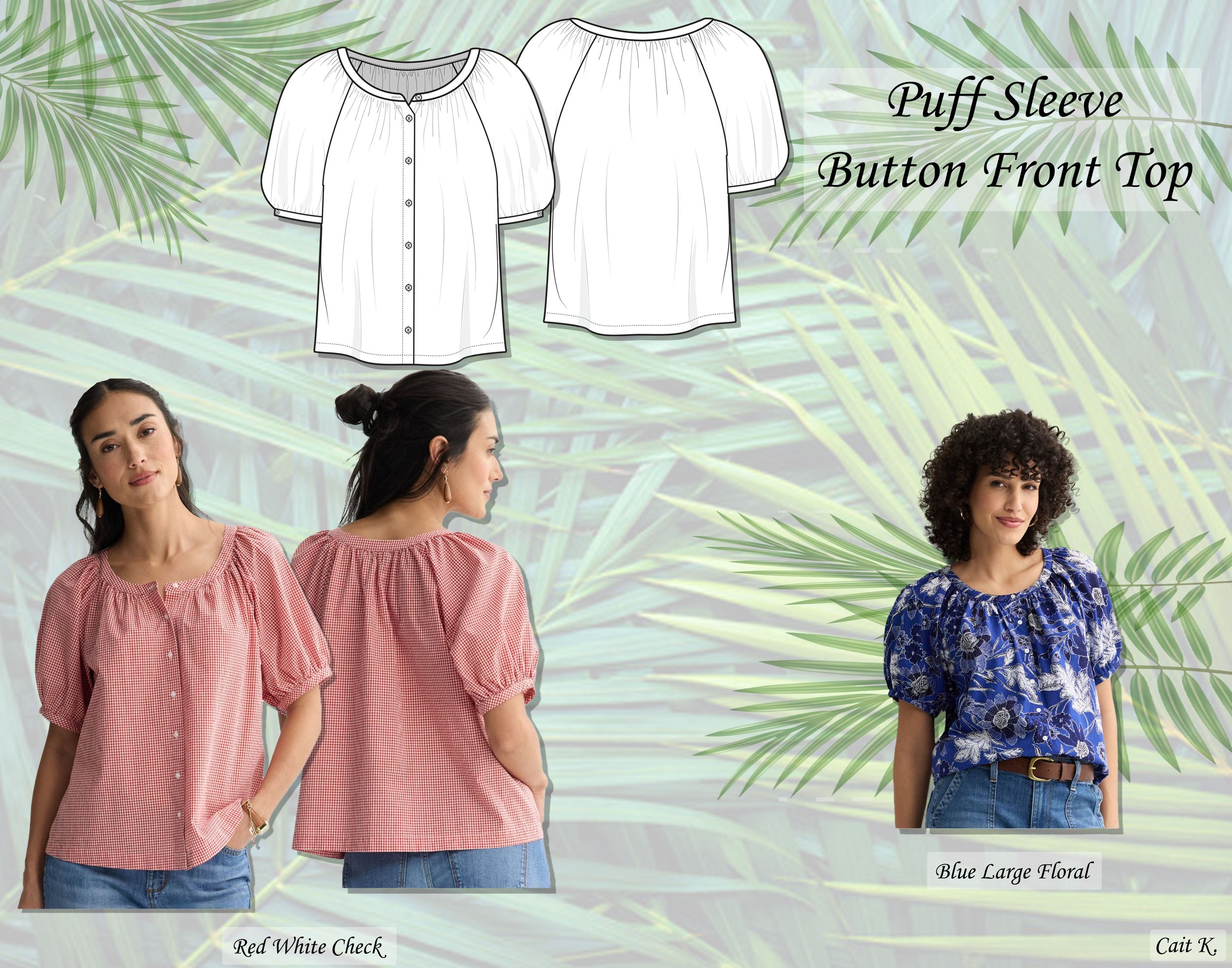 Sonoma Puff Sleeve Button Front Top.jpg