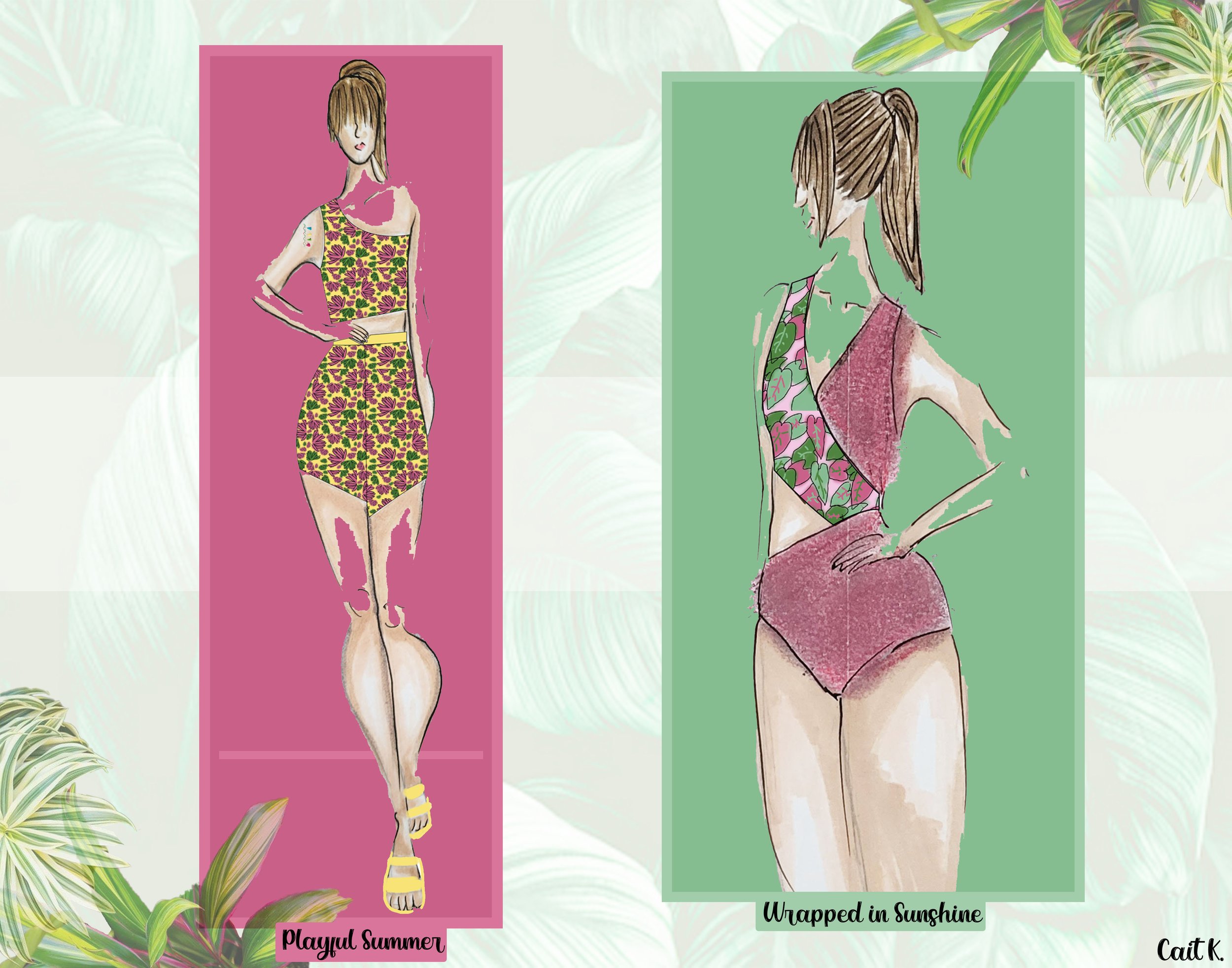 One-Shoulder Top & Short Set; Wrap One-Piece  - Continue for Technical Sketches