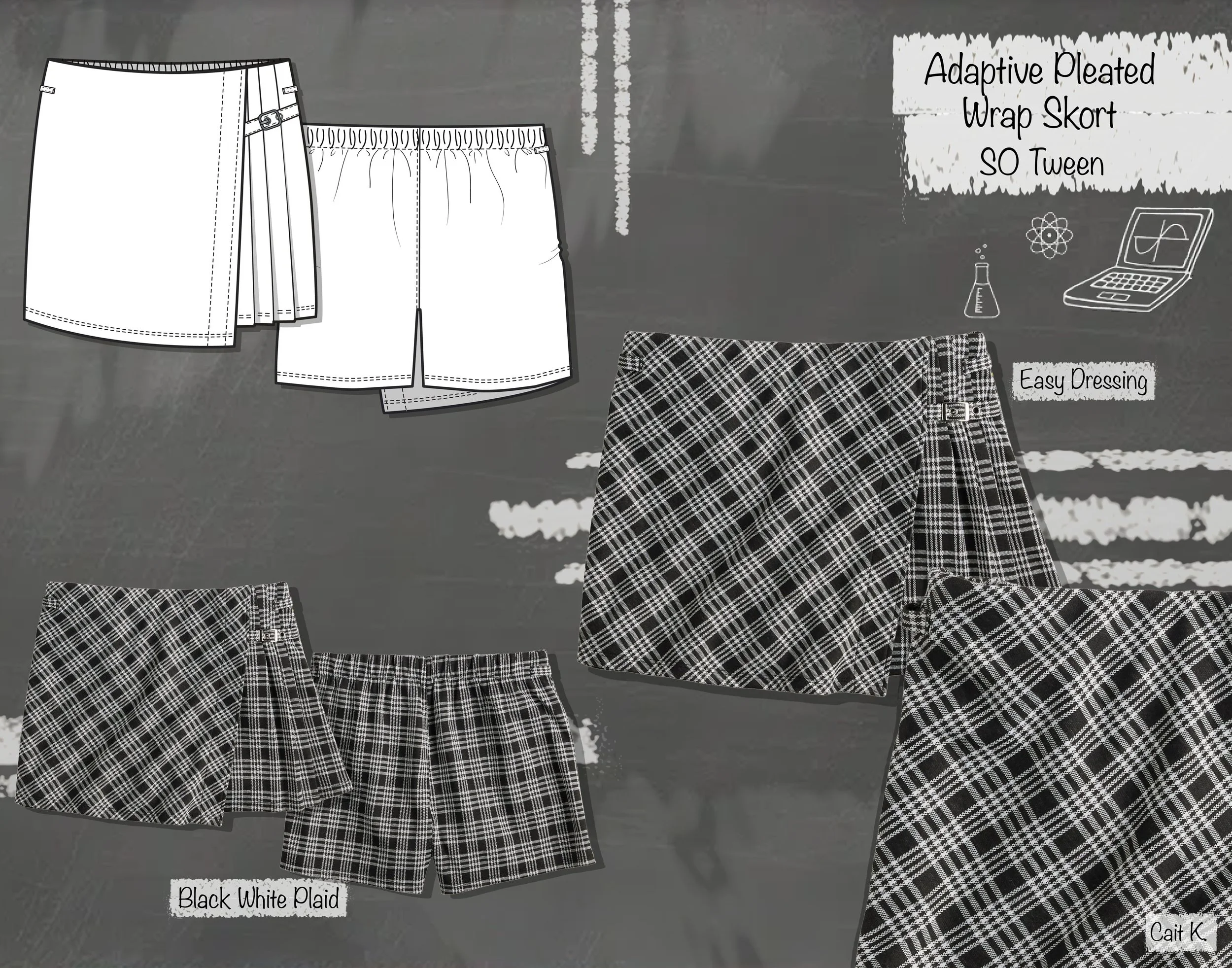 BTS -  Adaptive Pleated Wrap Skort