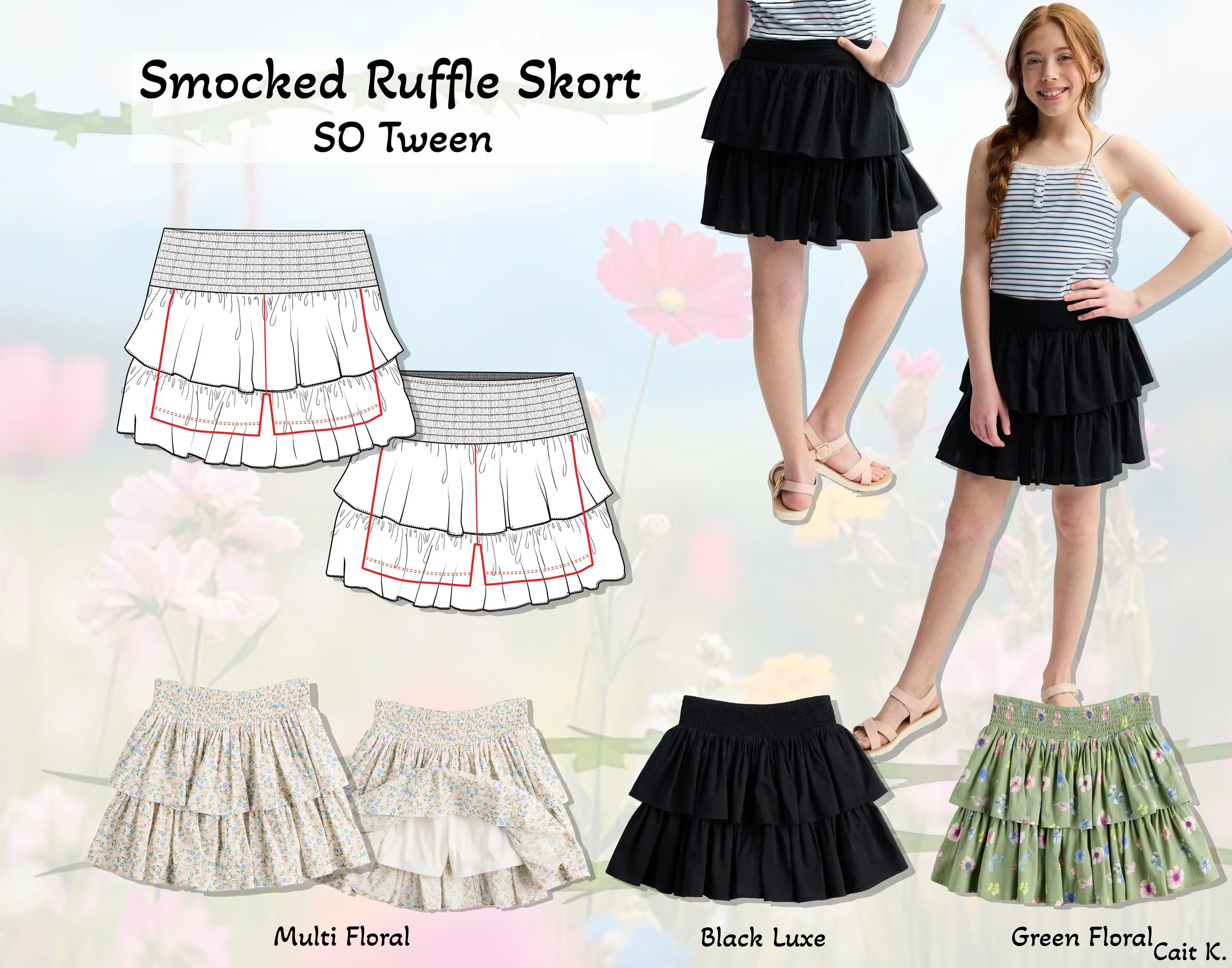 SP25 - Smocked Ruffle Skort