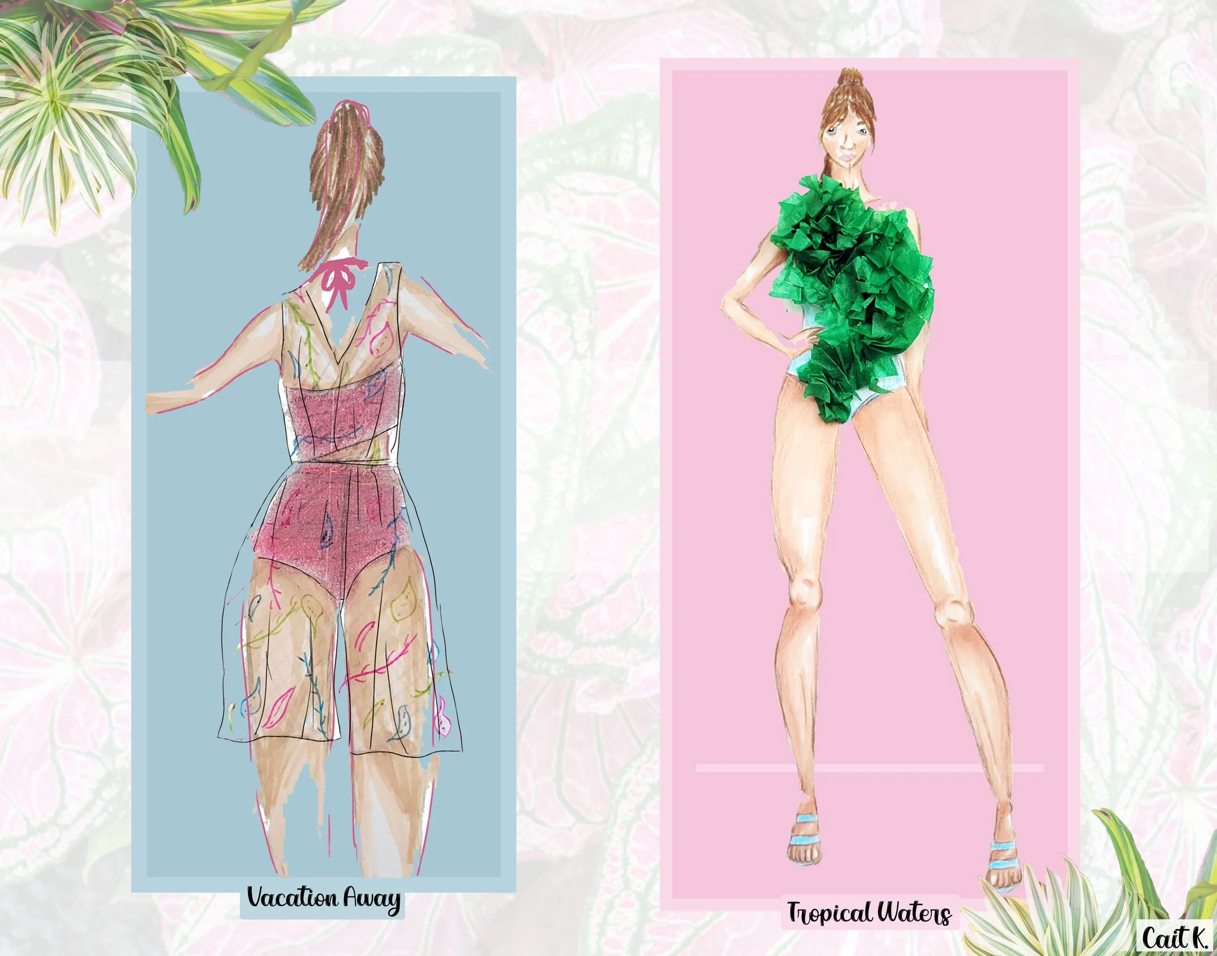 Sheer Romper; Textured One-Piece - Continue for Technical Sketches