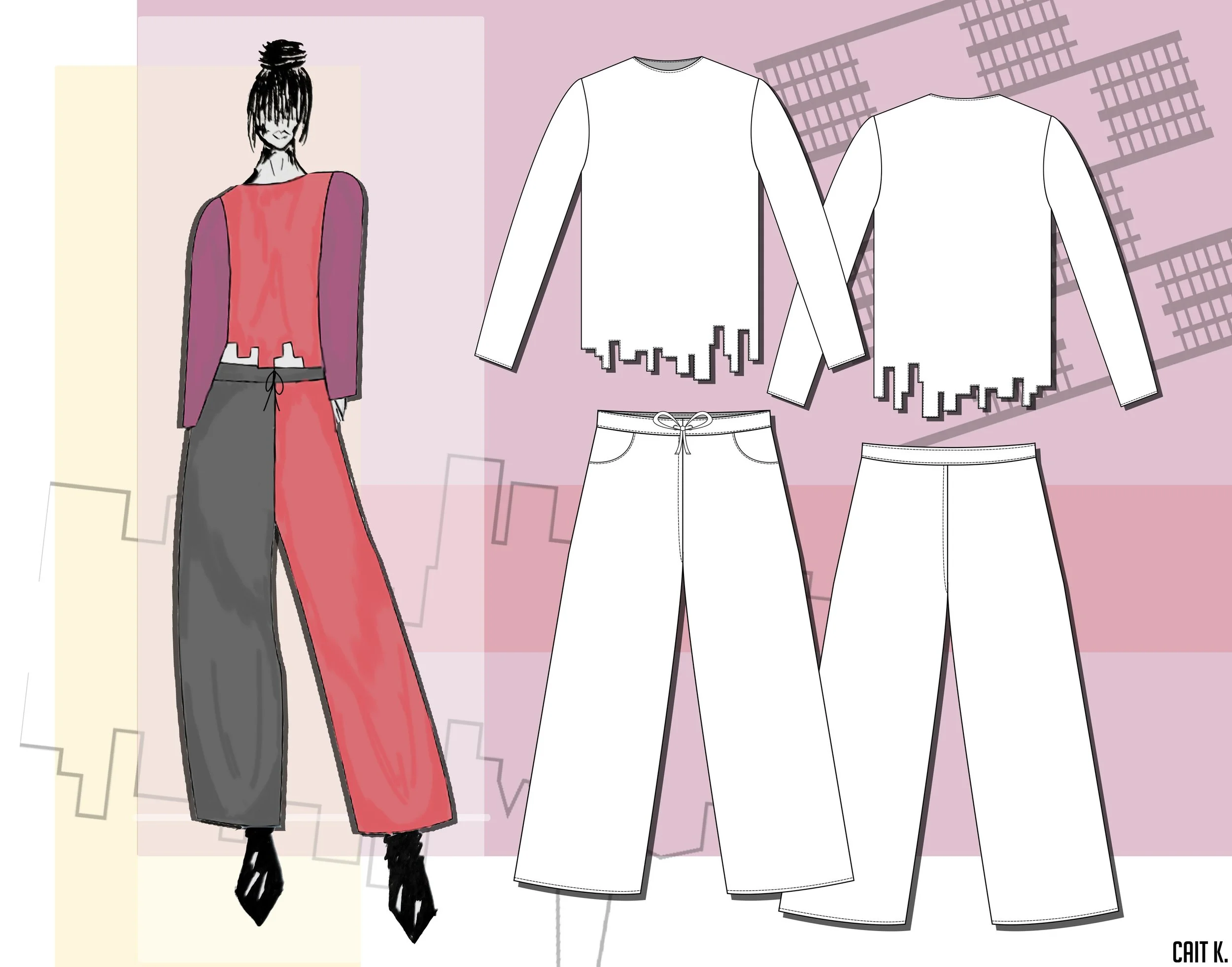 Color Block Top & Color Block Trouser