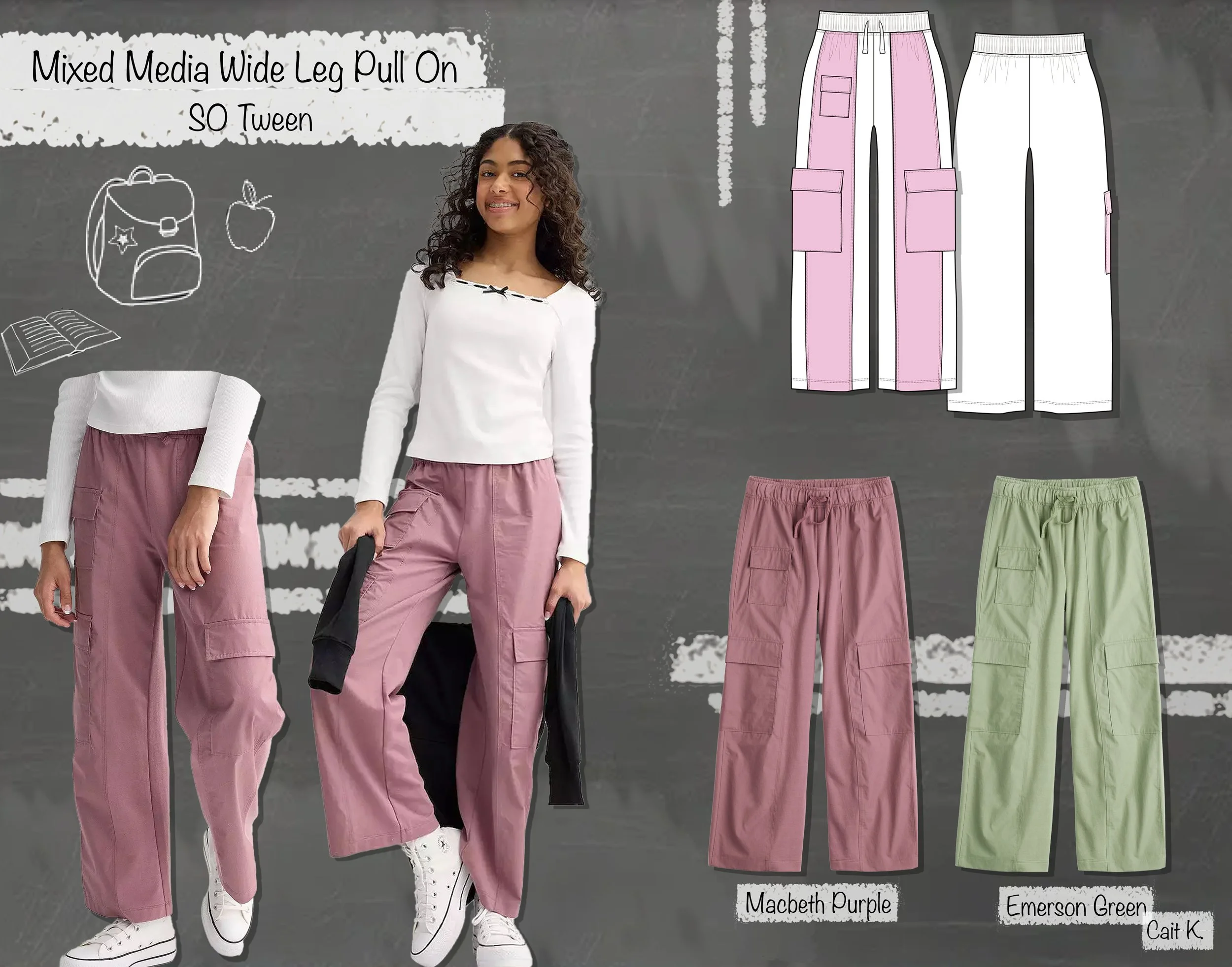 BTS - Mixed Media Wide Leg Pull On