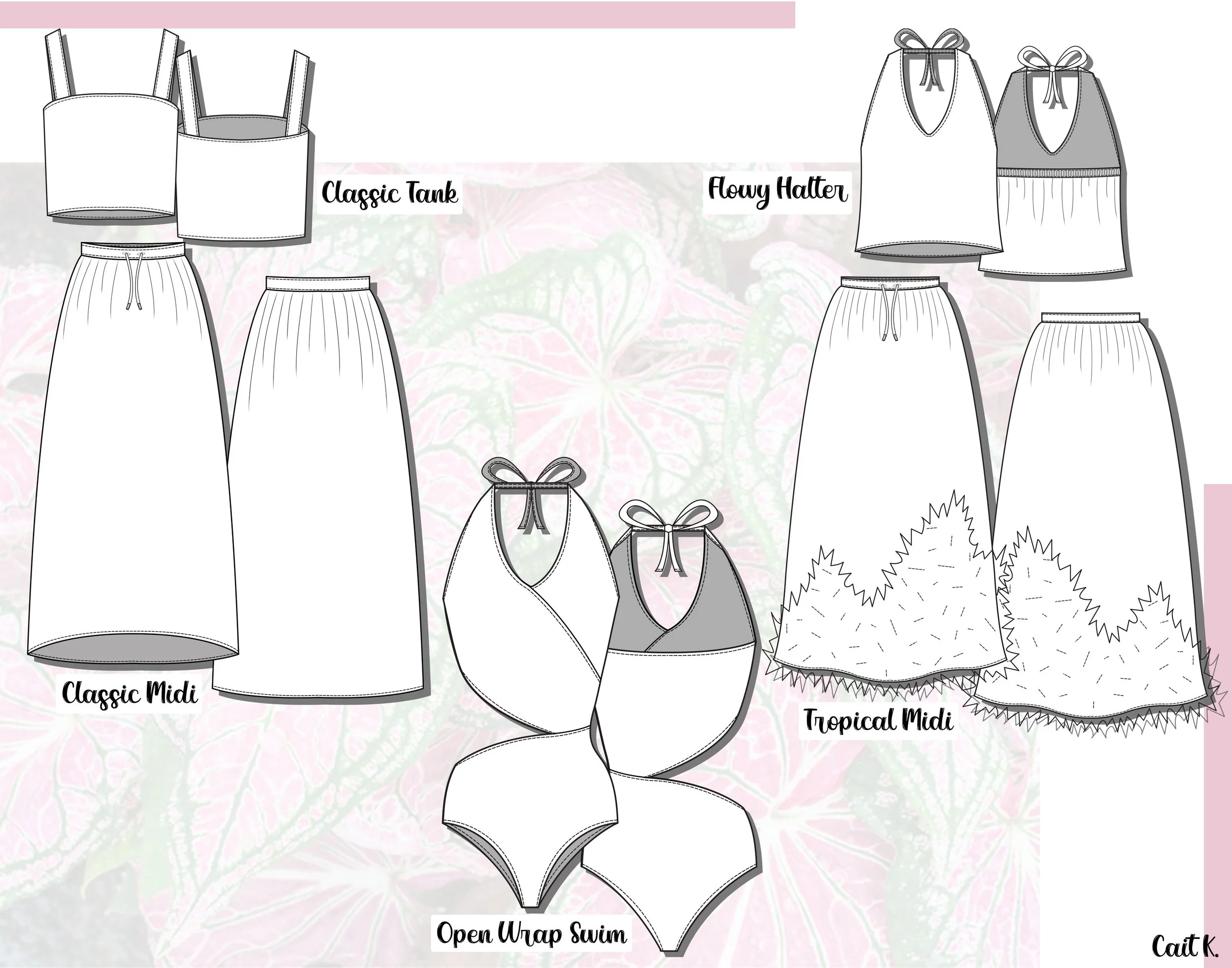 Tank & Midi Skirt Set; Halter One-Piece; Halter & Textured Midi Skirt