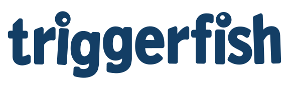 Logo for Triggerfish, featuring the word 'triggerfish' in bold, dark blue lowercase letters.