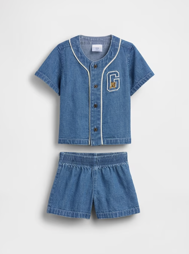 BABY GAP Baby Denim Varsity Outfit Set