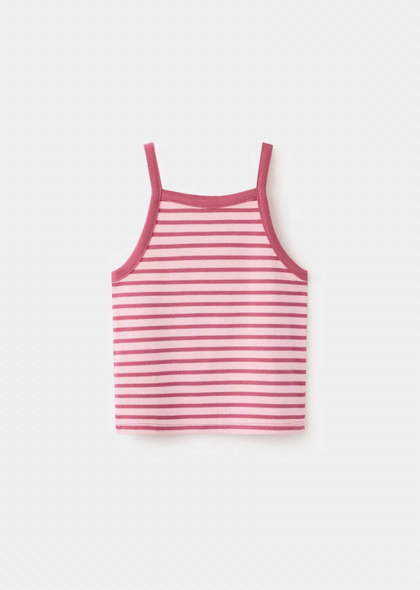 two tone pink striped Mango kids tank