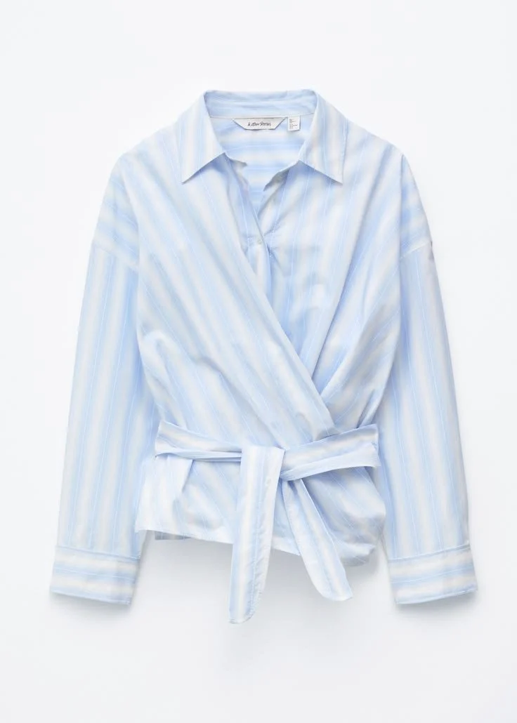 Tie-Waist Cotton Shirt - Blue_White Stripes - & Other Stories US.jpeg