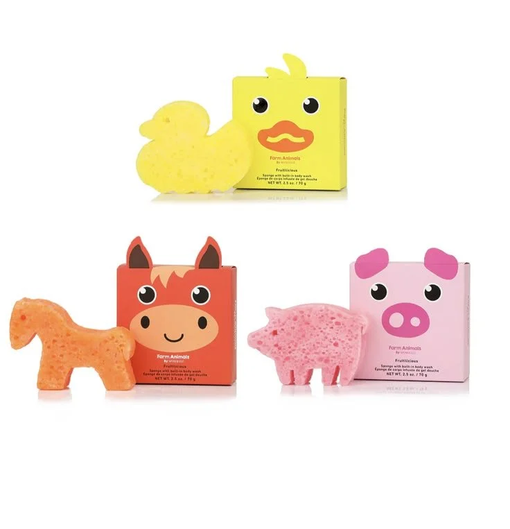 SPONGELLÉ Farm Animals Shower Buffer Sponge Pack