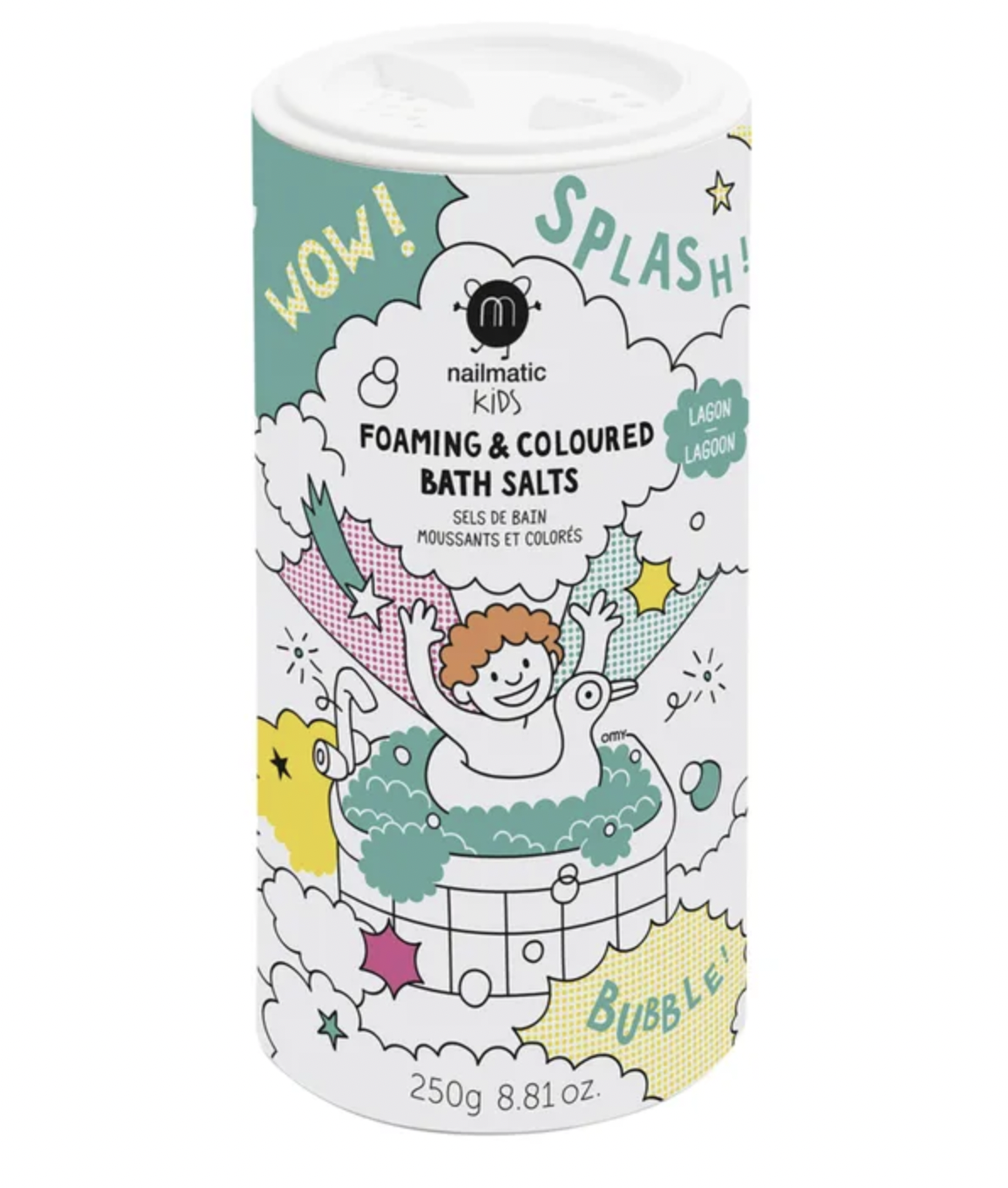 Nailmatic foaming color changing bath salts for kids