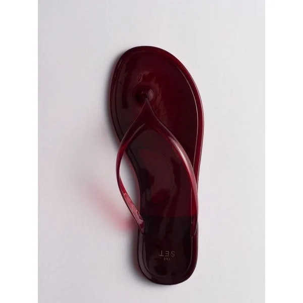 NEXT Jelly Flip Flop Toe Thong Sandals — Red