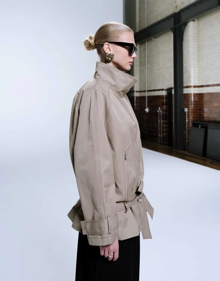 ASOS DESIGN Dropped Belt Mid Length Trench Coat — Stone