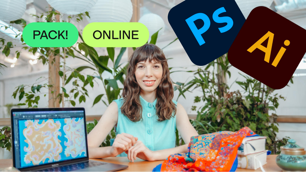 Pack Diseño de Estampados — cursos de estampados textiles en Illustrator y Photoshop