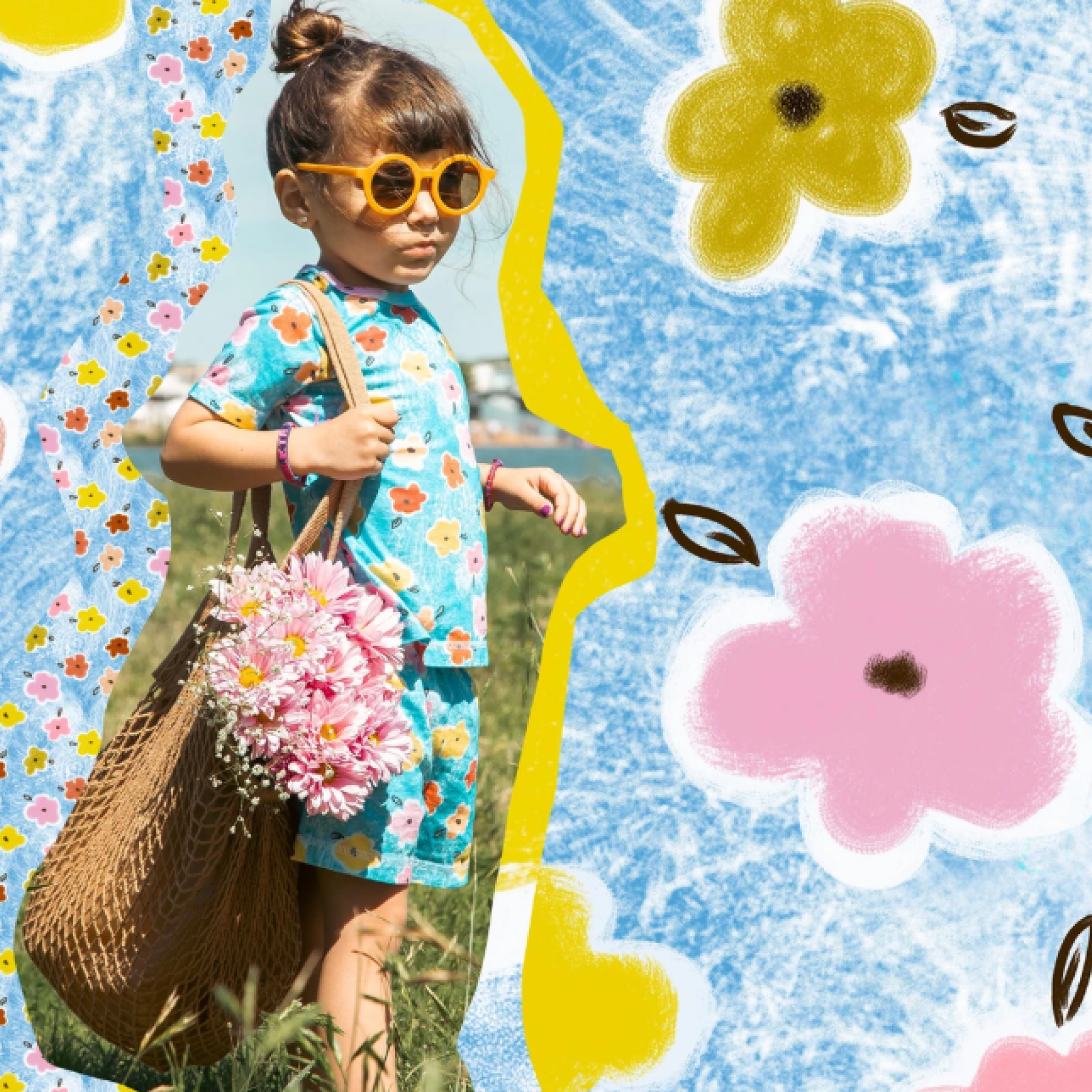 Estampado textil diseñado por una alumna del curso
