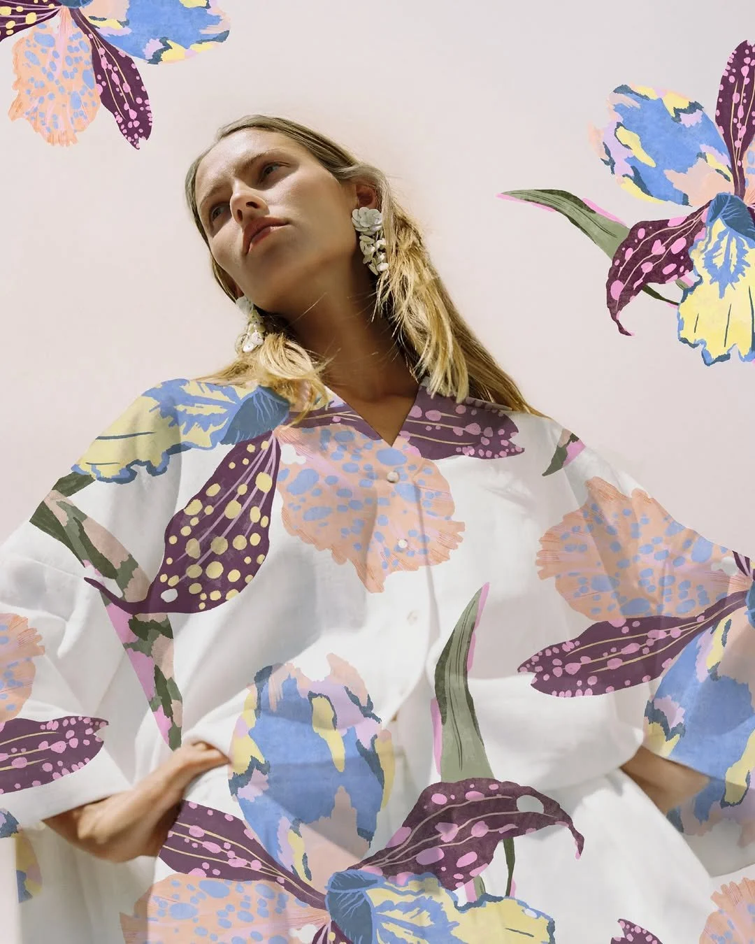 Estampado textil diseñado por una alumna del curso