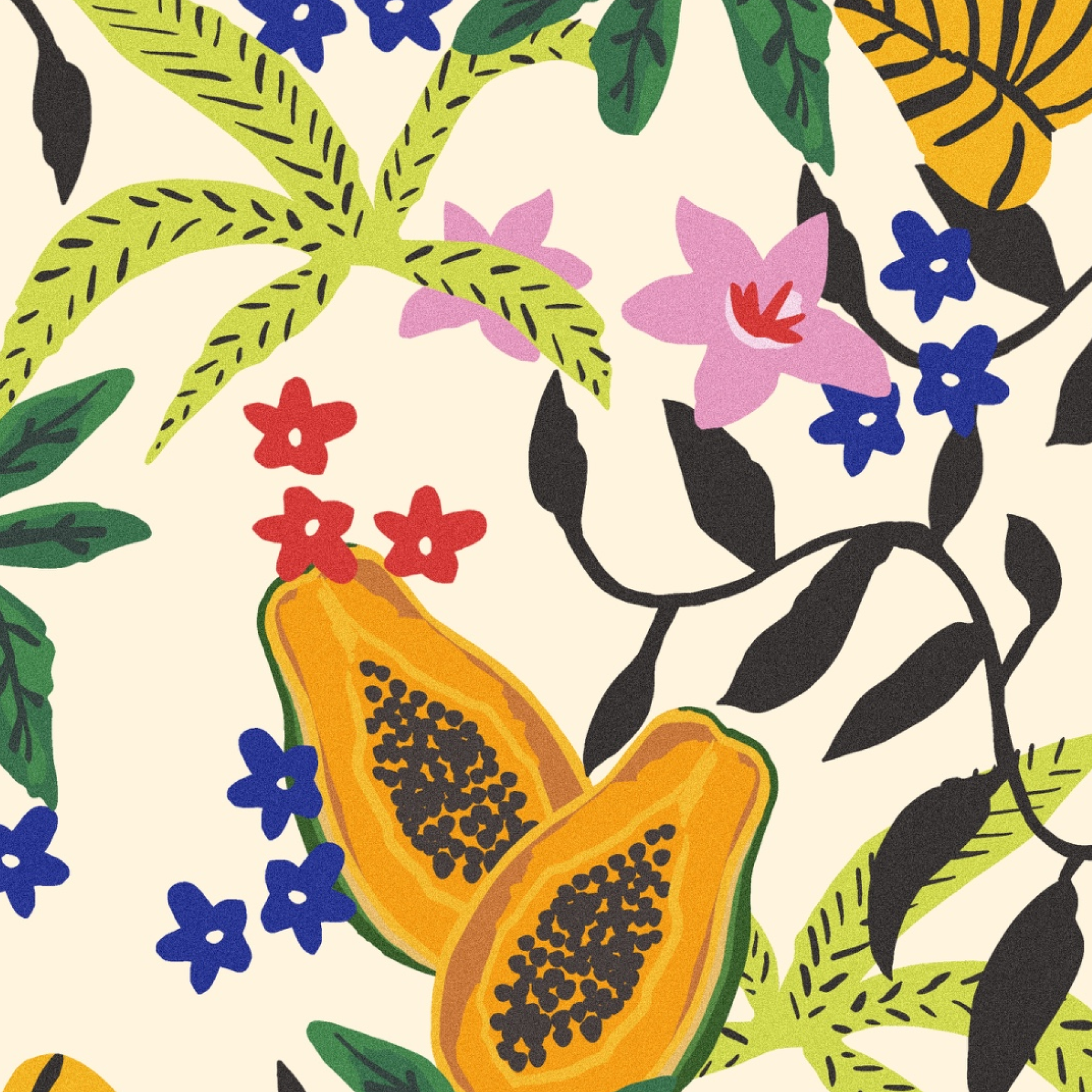 Estampado textil diseñado por una alumna del curso