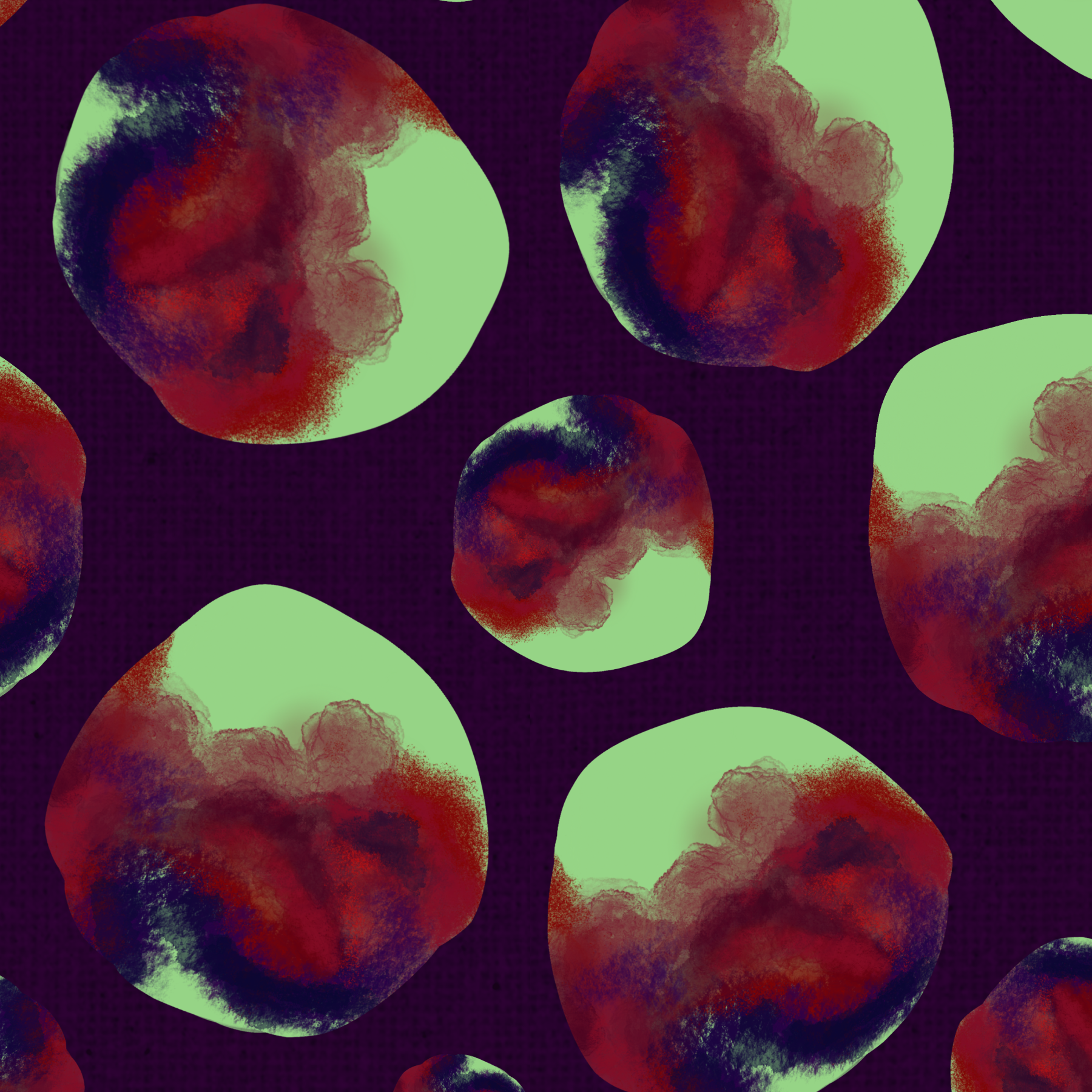 Diseños de estampados abstractos creados por alumna del Curso Procreate