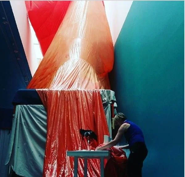 Sculpture Technician - attaching mounts on large Patricia Piccinini sculpture