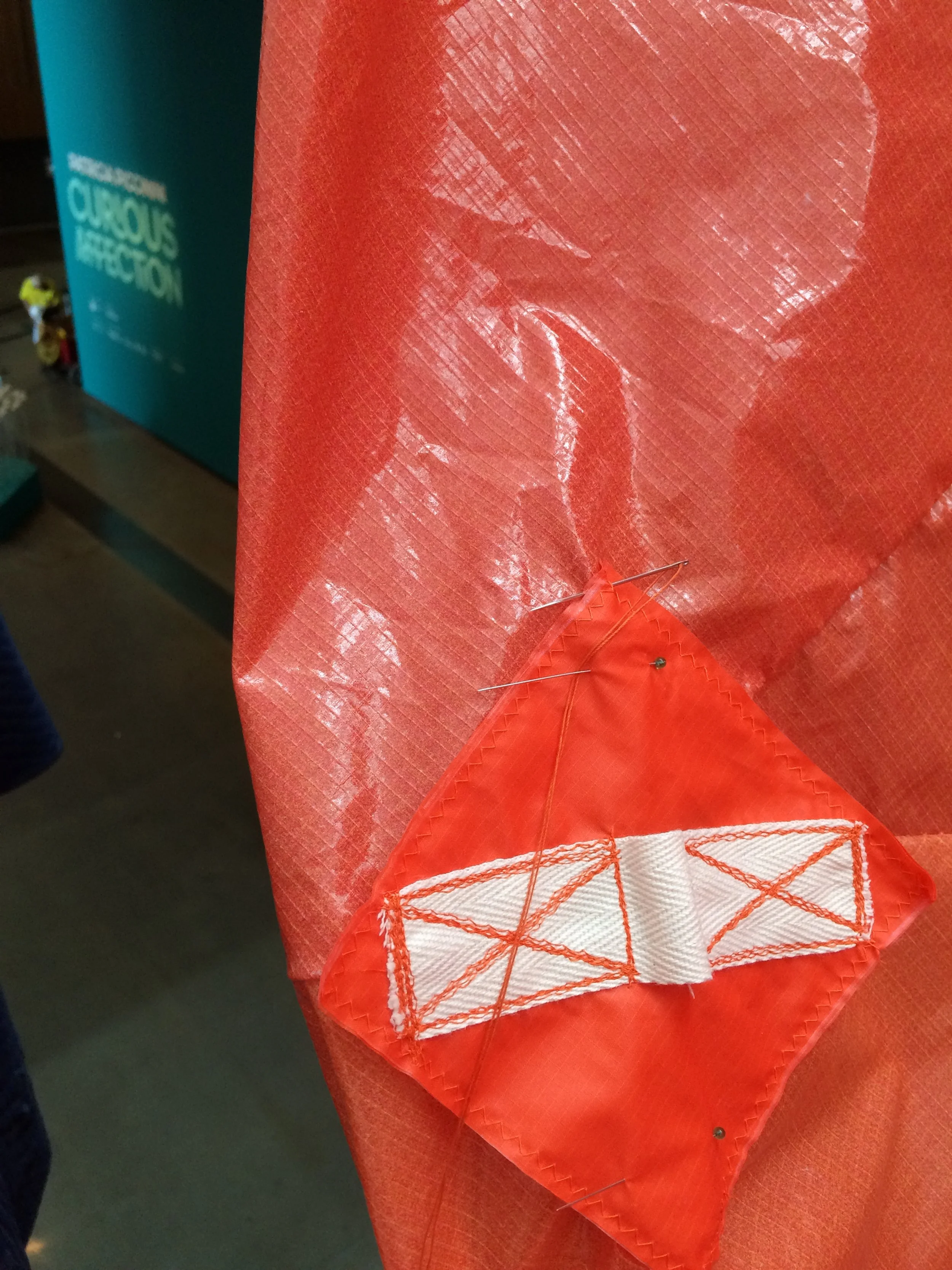 Sculpture Technician - attaching mounts on large Patricia Piccinini sculpture