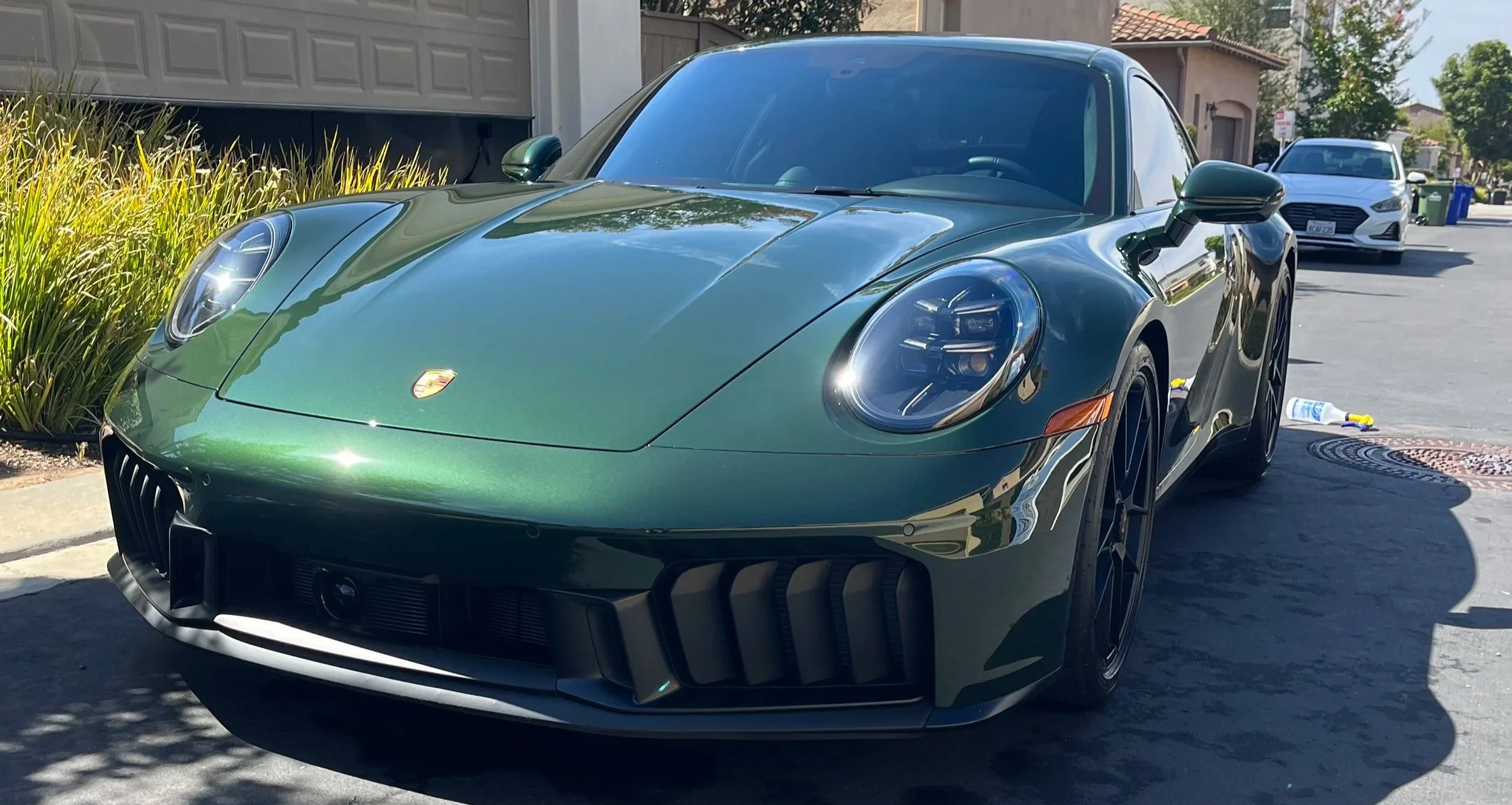 Custom wrapped green Porsche after a full interior and exterior detail from Torrey Pines Auto Detailing in Rancho Santa Fe, CA