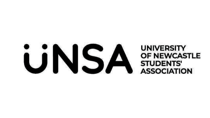 Logo of the University of Newcastle Student Association (UNSA).