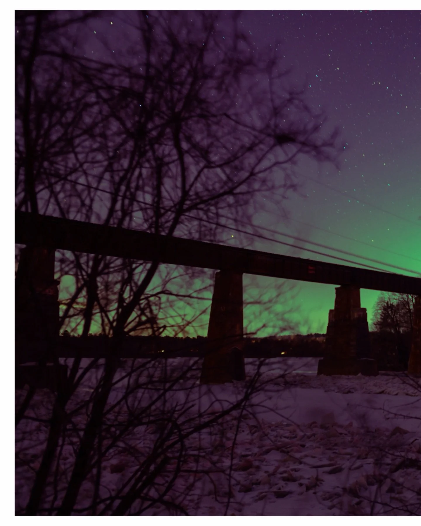 A little late to the party, but a couple snags before the clouds rolled in late last night. 💫 📸 

#northernlights #vermont #vermontphotographer
