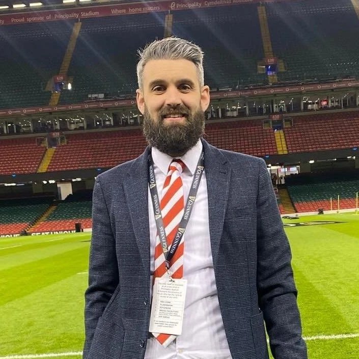 Dr David Thomas Mchiro LRCC, attending the Principality Stadium to provide Chiropractic Treatment for the Referees at a 6 Nations Game.