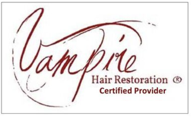Logo for Vampire Hair Restoration, a certified provider of hair restoration services.