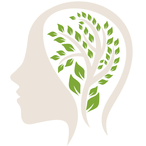 Outline of human head with tree in the middle of it