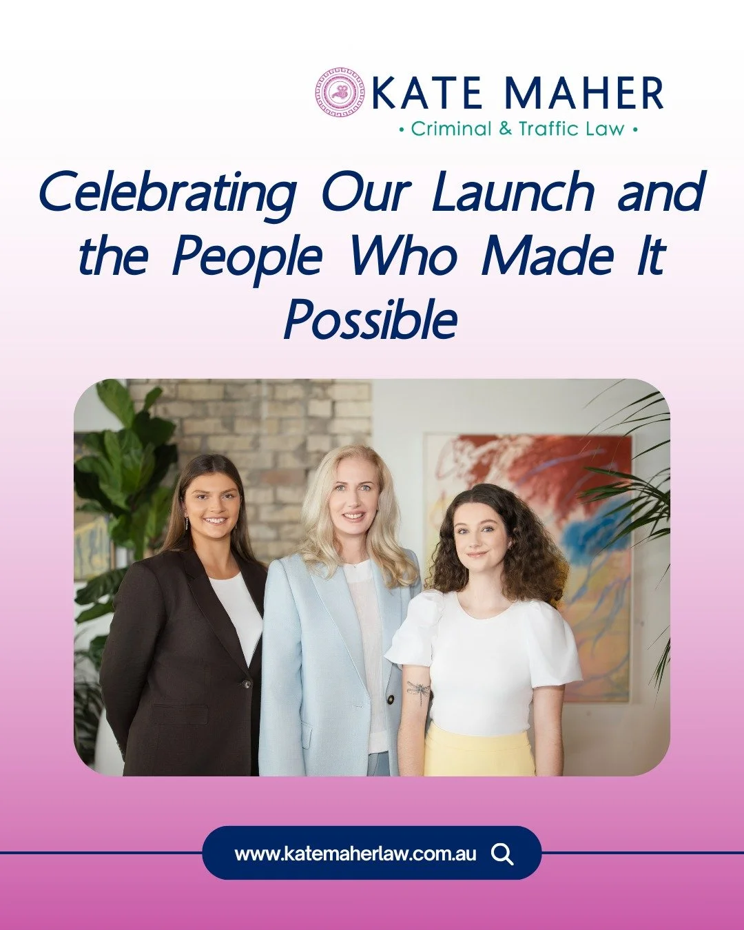 As we settle in and our firm is up and running, we want to take the time to express our sincere gratitude to everyone who helped make this possible.

From setting up our office to guiding us through the technical details, your support has been invalu