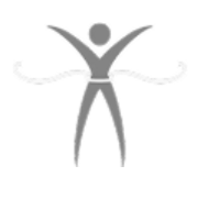 Stylized human figure with arms raised and wings extending from the sides.
