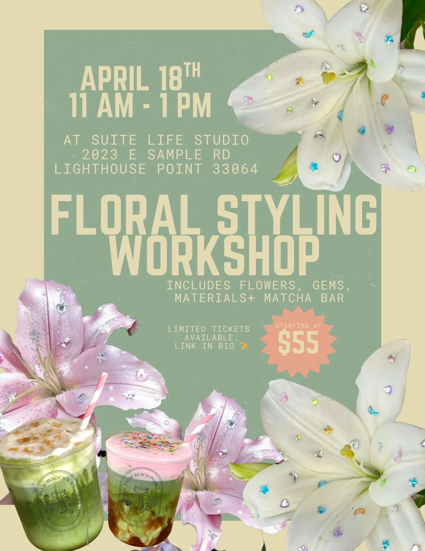 this is not your average flower class&hellip; 🌸✨

We are creating our own statement bouquets, adding gems, sipping matcha &amp; having the cutest girls morning at the studio 🤍

Come solo, with a friend, or make it a mommy &amp; me date 💌

📍Suite 