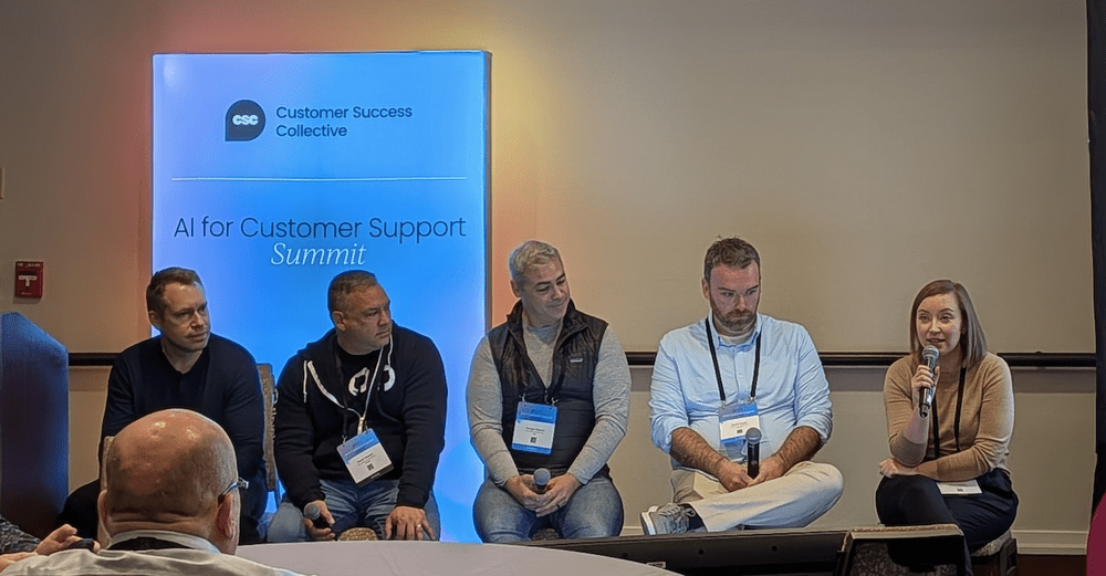 Sarah with fellow speakers at the AI for Customer Support Summit