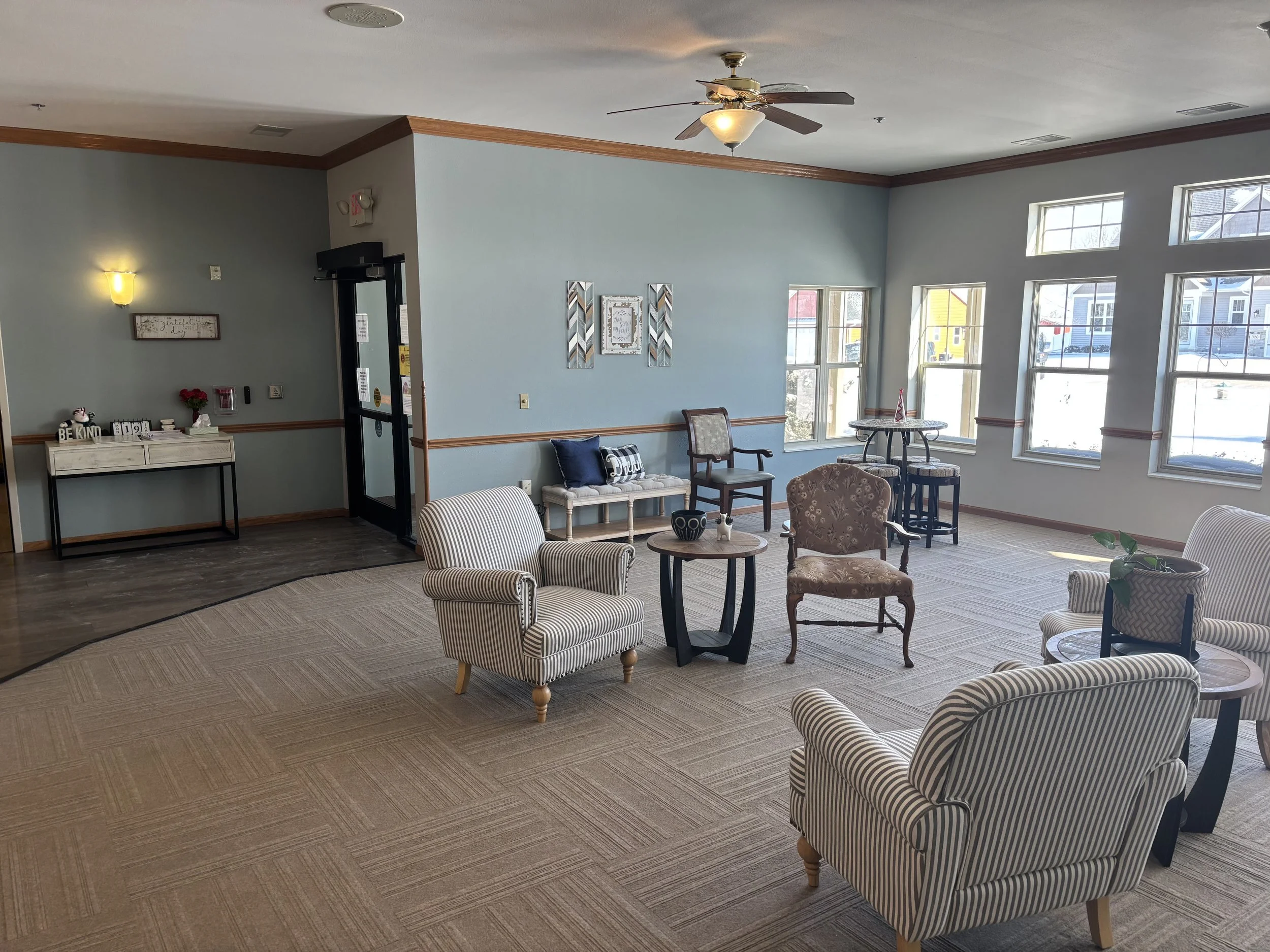 Front day room and common area at Havenfield.