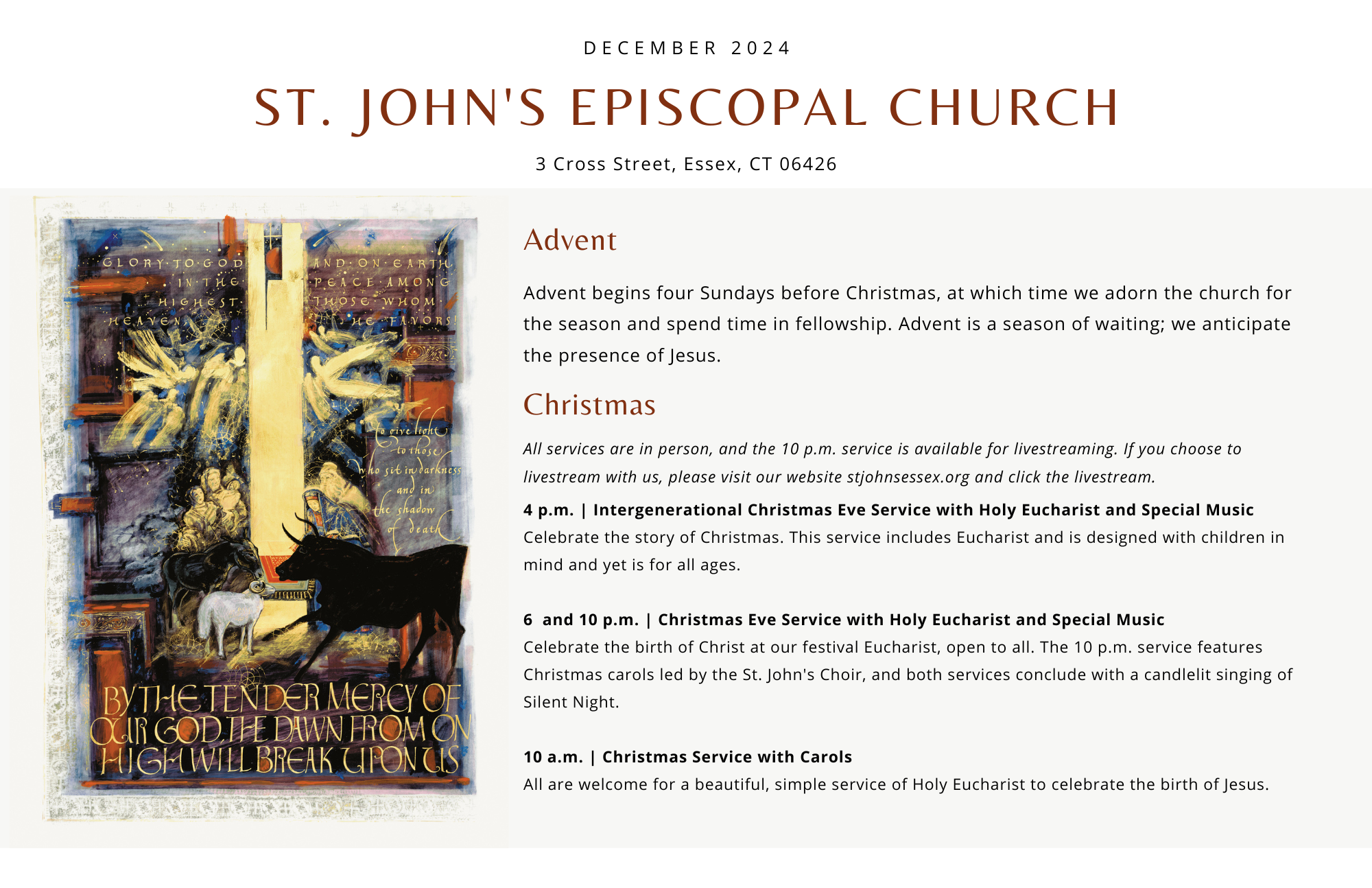 Advent & Christmas Notice