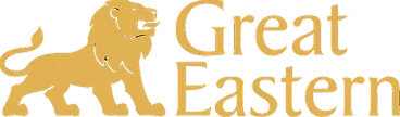 Logo with a golden lion and the words "Great Eastern" in gold lettering.