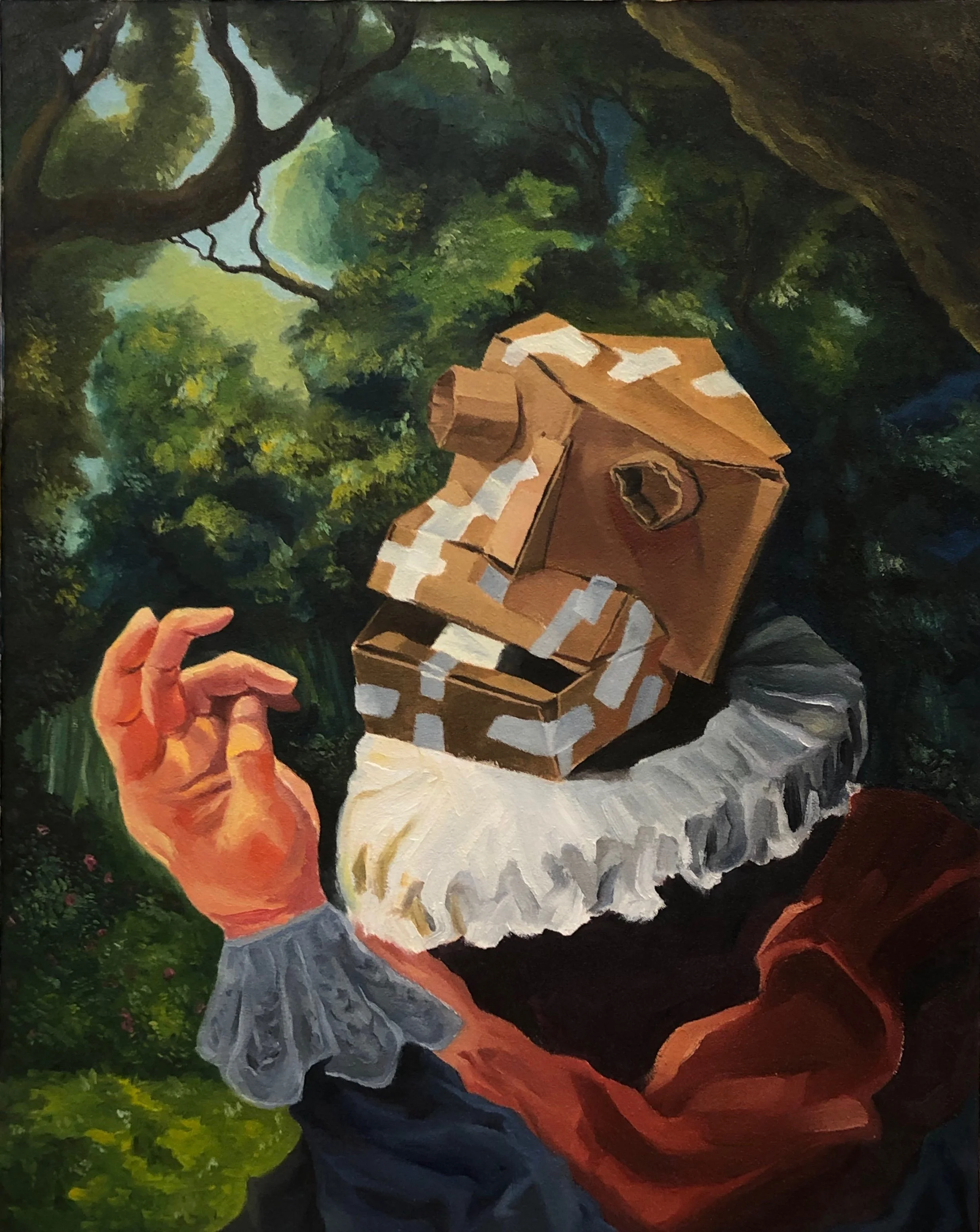 "The Box Ghost!", 2018, oil on canvas, 29”x30”