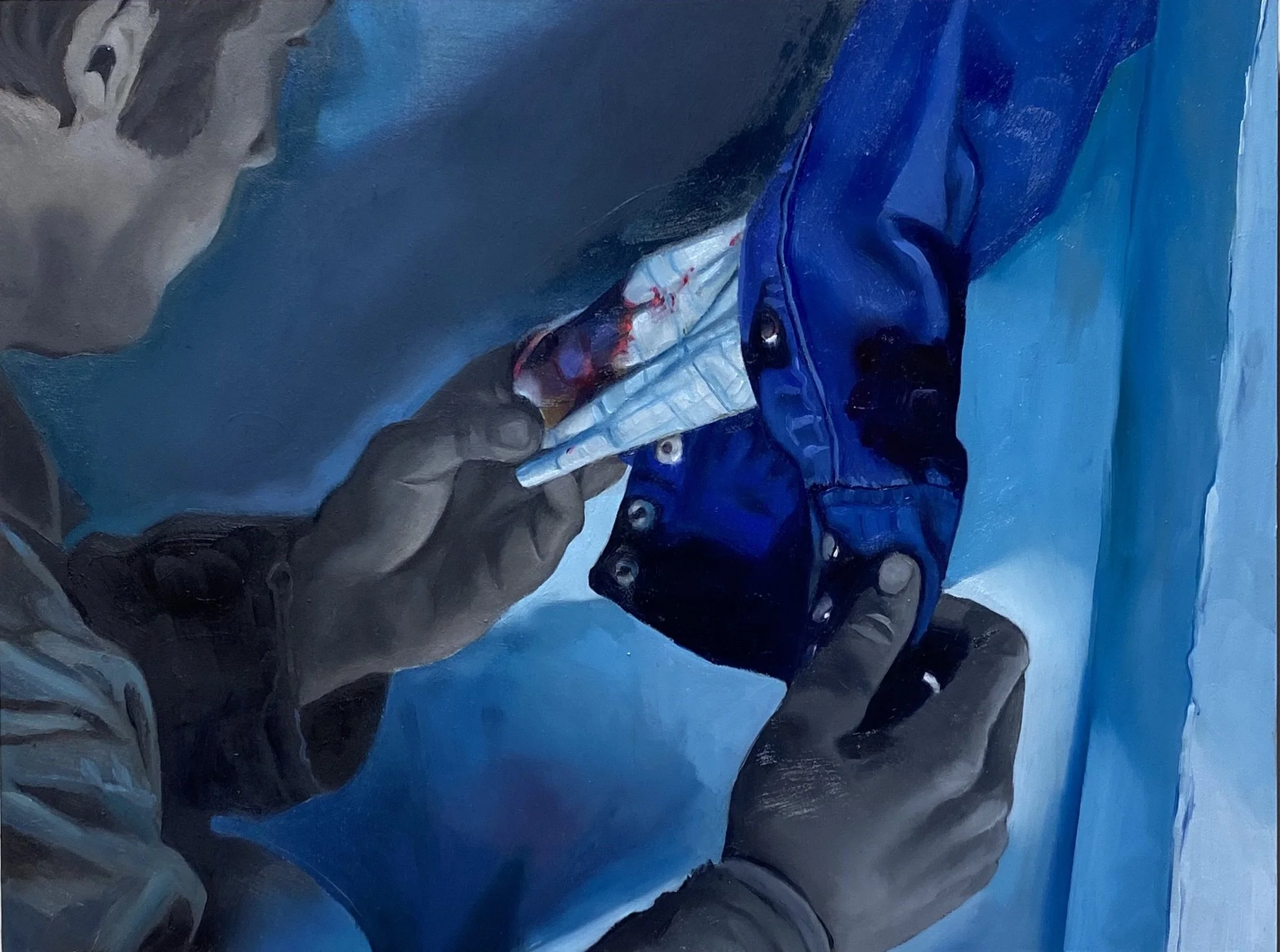 "My Grief, My Reproach (A Lily Grows)", 2024, oil on panel, 9"x12"