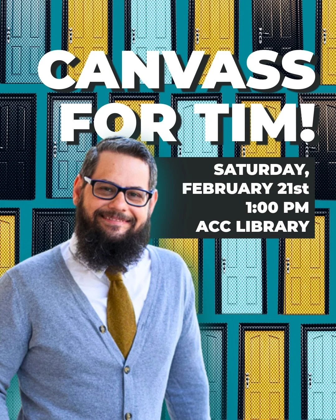 The rain won&rsquo;t stop us! It will clear up right in time for today&rsquo;s 1 PM canvass. Tomorrow we&rsquo;re also offering our first ever Sunday canvass at 3 PM!

Meet at the library both days. We hope to see you there 🎉