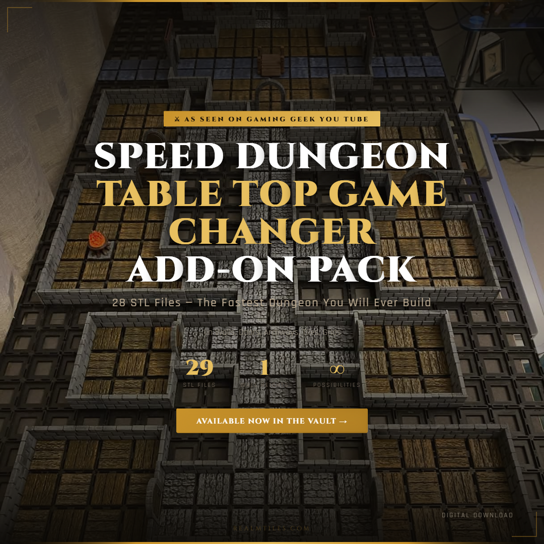 Speed Dungeon - 29 STLs (Build a full dungeon in minutes. For the sessions your players never saw coming.)