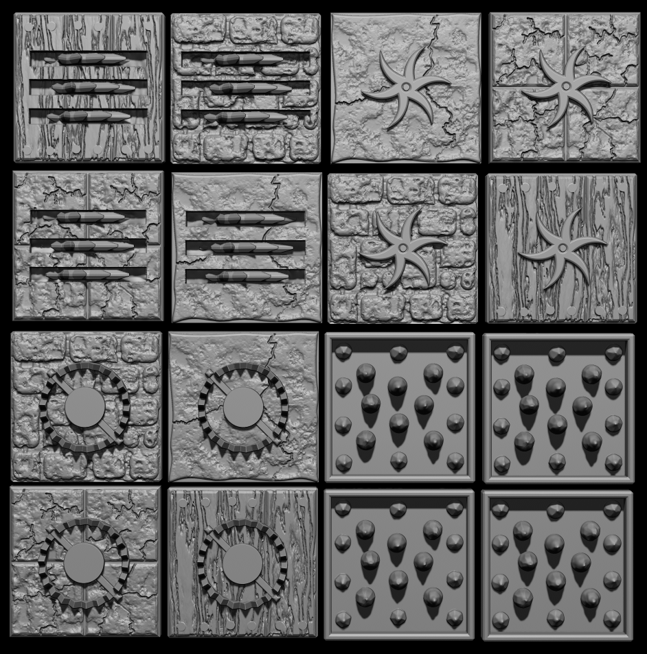 Hidden Trap Tiles - 16 STLs (Reversible Tiles)