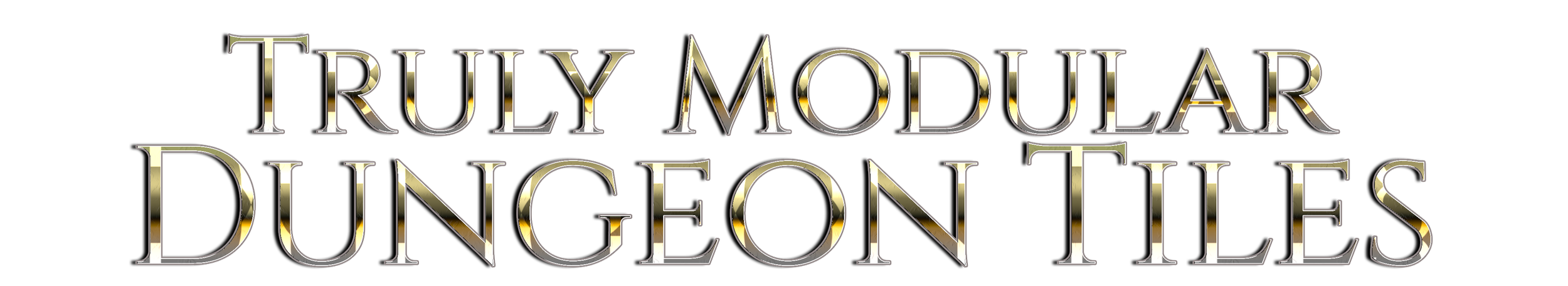 3D metallic text logo that reads 'Truly Modular Dungeons & Ties' with a black background.