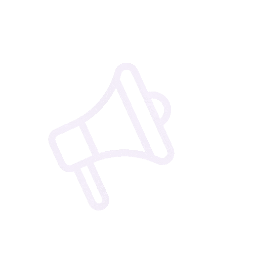Light purple outline of a loudspeaker icon.