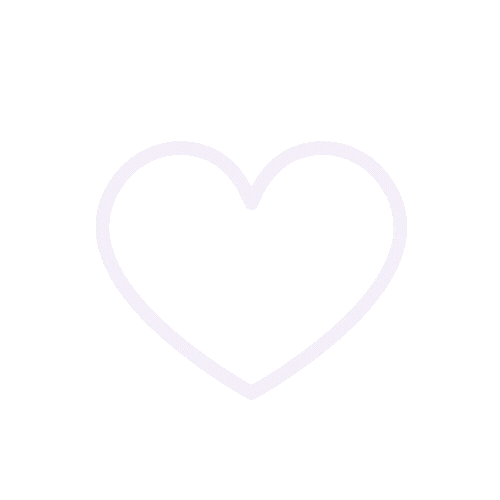 Outline of a white heart on a light gray background